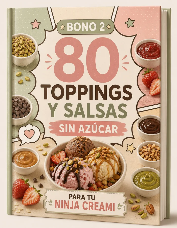 Mockup del recurso digital 80 Toppings y Salsas sin azúcar